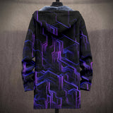 Bernadette | Black and Purple Circuit Print Jacket