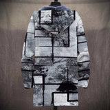 Wendy | Gray Abstract Grid Print Jacket