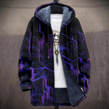 Bernadette | Black and Purple Circuit Print Jacket