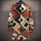 Amanda | Rust Geometric Diamond Print Jacket