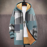 Marcia | Teal Geometric Colorblock Print Jacket