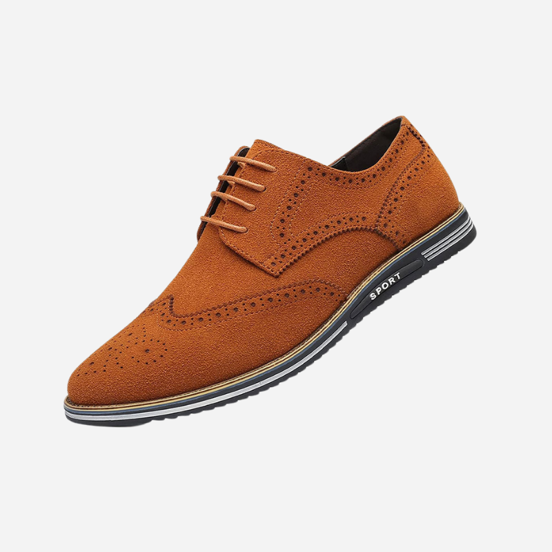 Louis | Black Suede-Look Derby Shoes