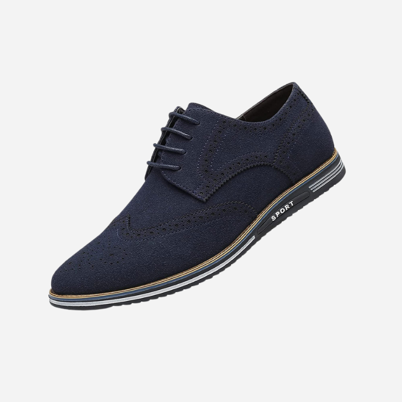 Louis | Black Suede-Look Derby Shoes