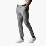 Lorne men's slim fit stretch chino pants in Gray, front view