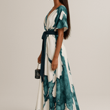 Oakley - Long Dress Watercolour Print