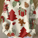 Olivia Christmas tree and gift waffle knit sweater, view 2