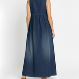 Iris | Vintage Denim Maxi Dress