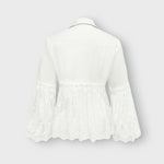 Addison lace panel jacket in White, back flat lay