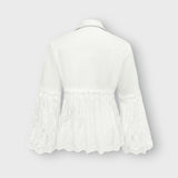 Addison lace panel jacket in White, back flat lay