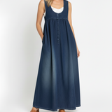 Iris | Vintage Denim Maxi Dress