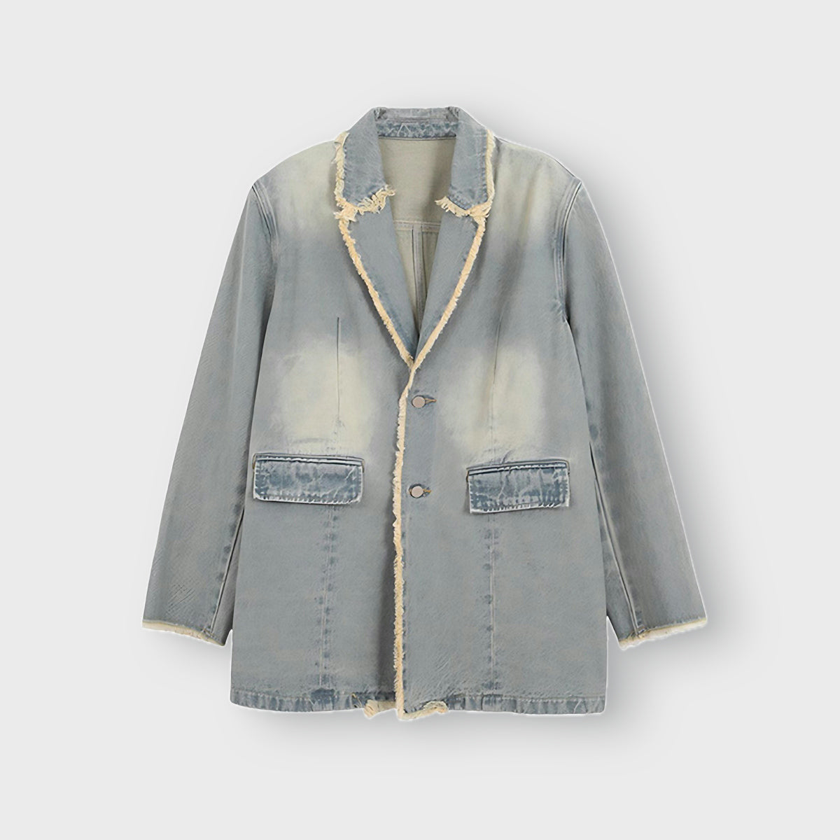 Hannah oversized light wash blazer in Light Wash Blue, flat lay