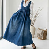Iris | Vintage Denim Maxi Dress