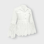 Addison lace panel jacket in White, flat lay