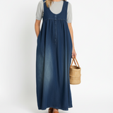 Iris | Vintage Denim Maxi Dress