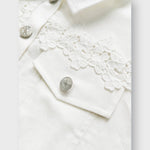 Addison lace panel jacket in White, lace detail