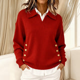 Jackie collared V neck sweater, view 3