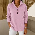 Becky V neck polo sweater in Blush Pink, view 2