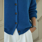 Misty point collar button cardigan, view 2