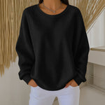 Raelynn classic waffle knit sweater in Black, view 4