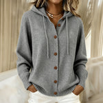Dixie hooded button cardigan in Gray, view 6