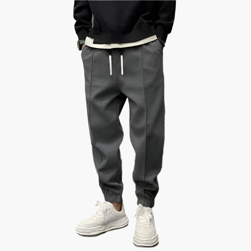 Tanner men's tapered leisure joggers in Dark Gray, view 5