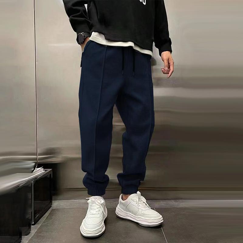 Zacharie men's brushed cuffed joggers in Dark Blue, view 9
