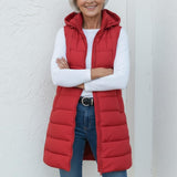 NINA - Casual Sleeveless Hood Long Puffer Vest