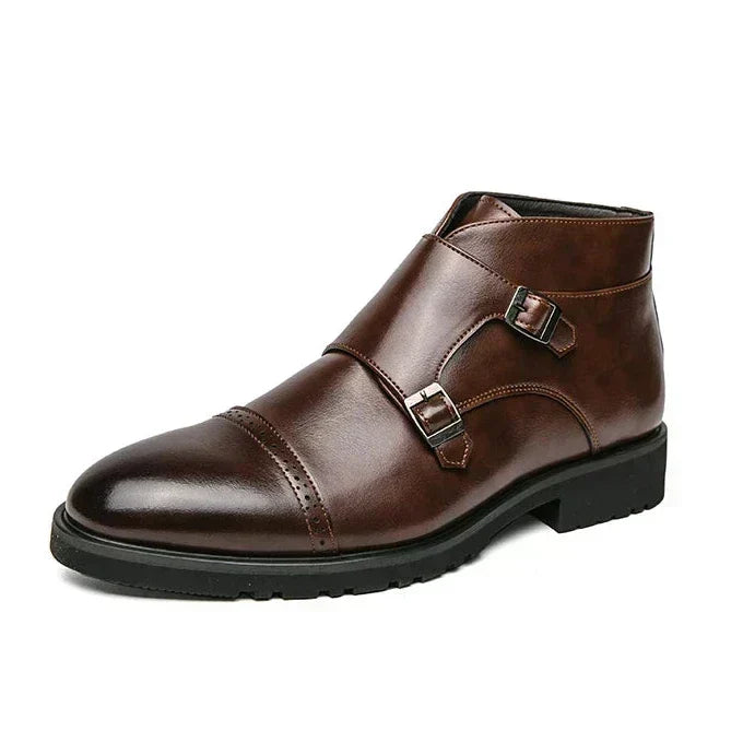 Oliver | Brown Double Buckle Boots