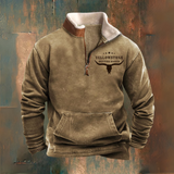 Darryl | Brown Fleece Half-Zip Pullover with Teddy Collar