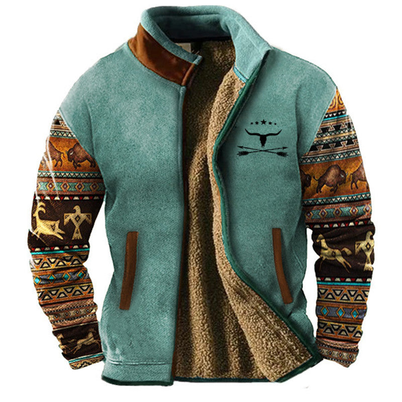 Dale | Fleece Jacket with Patterned Sleeves
