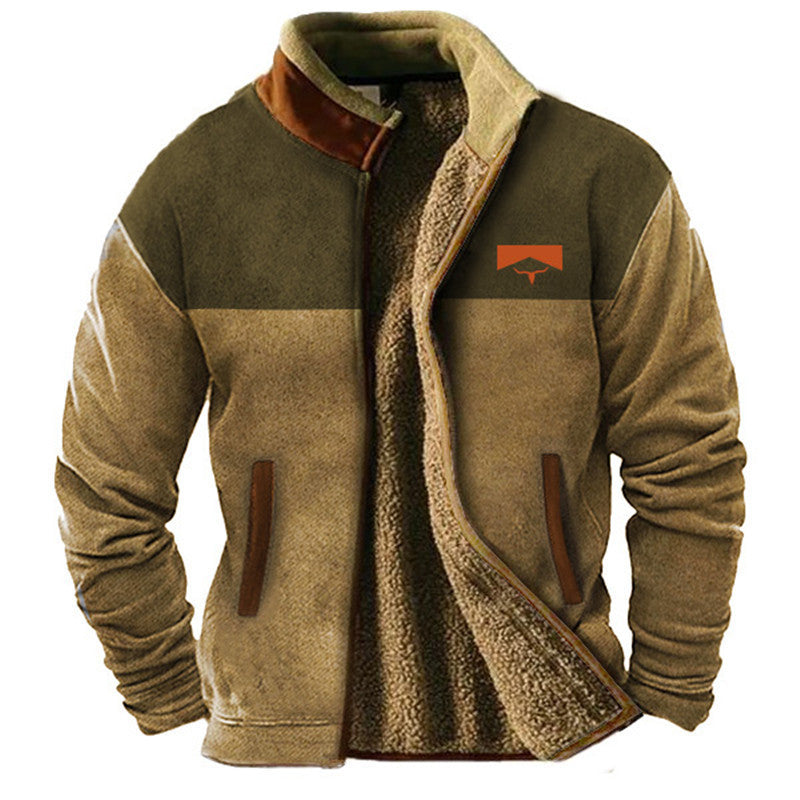 Dale | Fleece Jacket with Patterned Sleeves