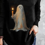 Valentina ghost v neck t-shirt in black, detail view
