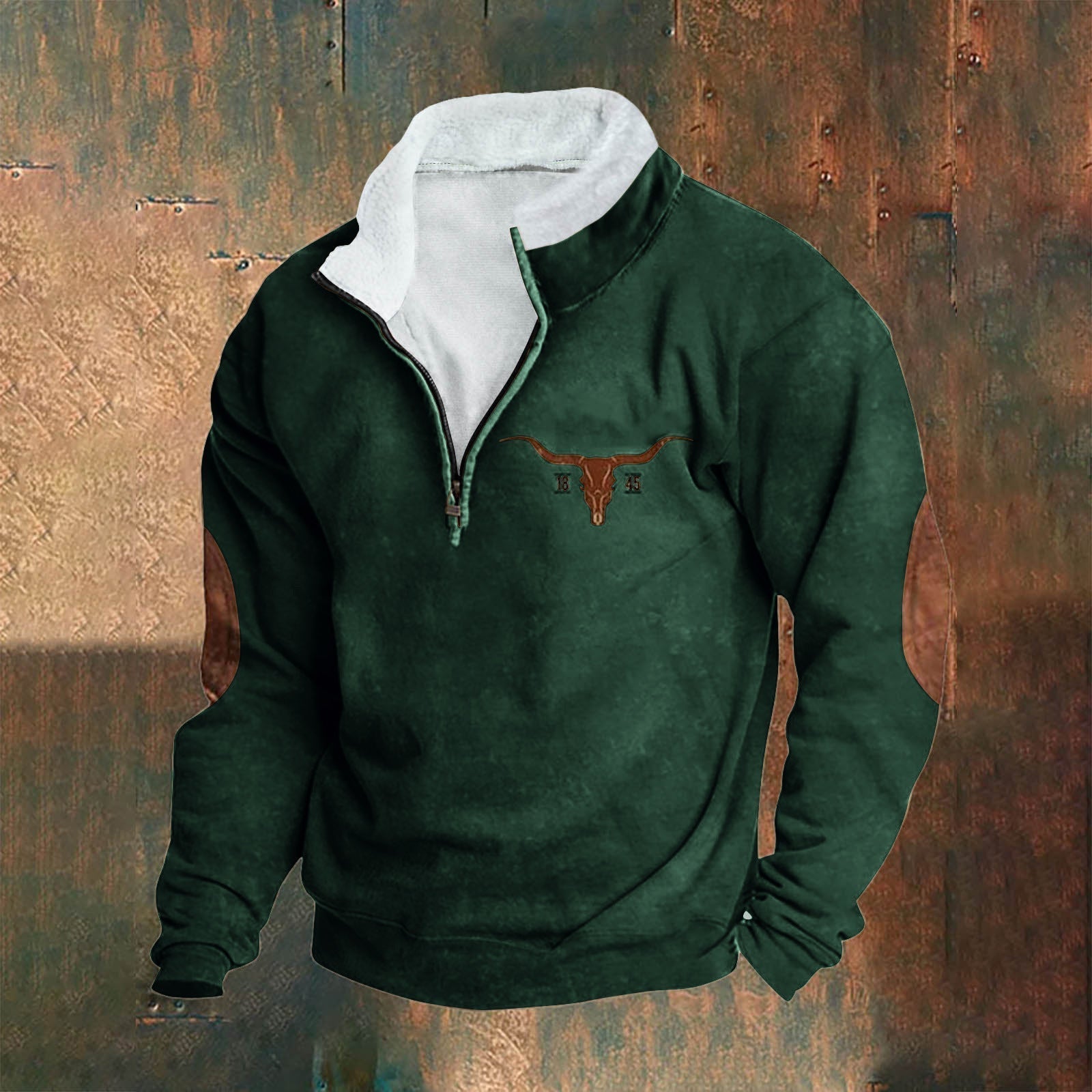 Mike | Cream Half-Zip Sweatshirt