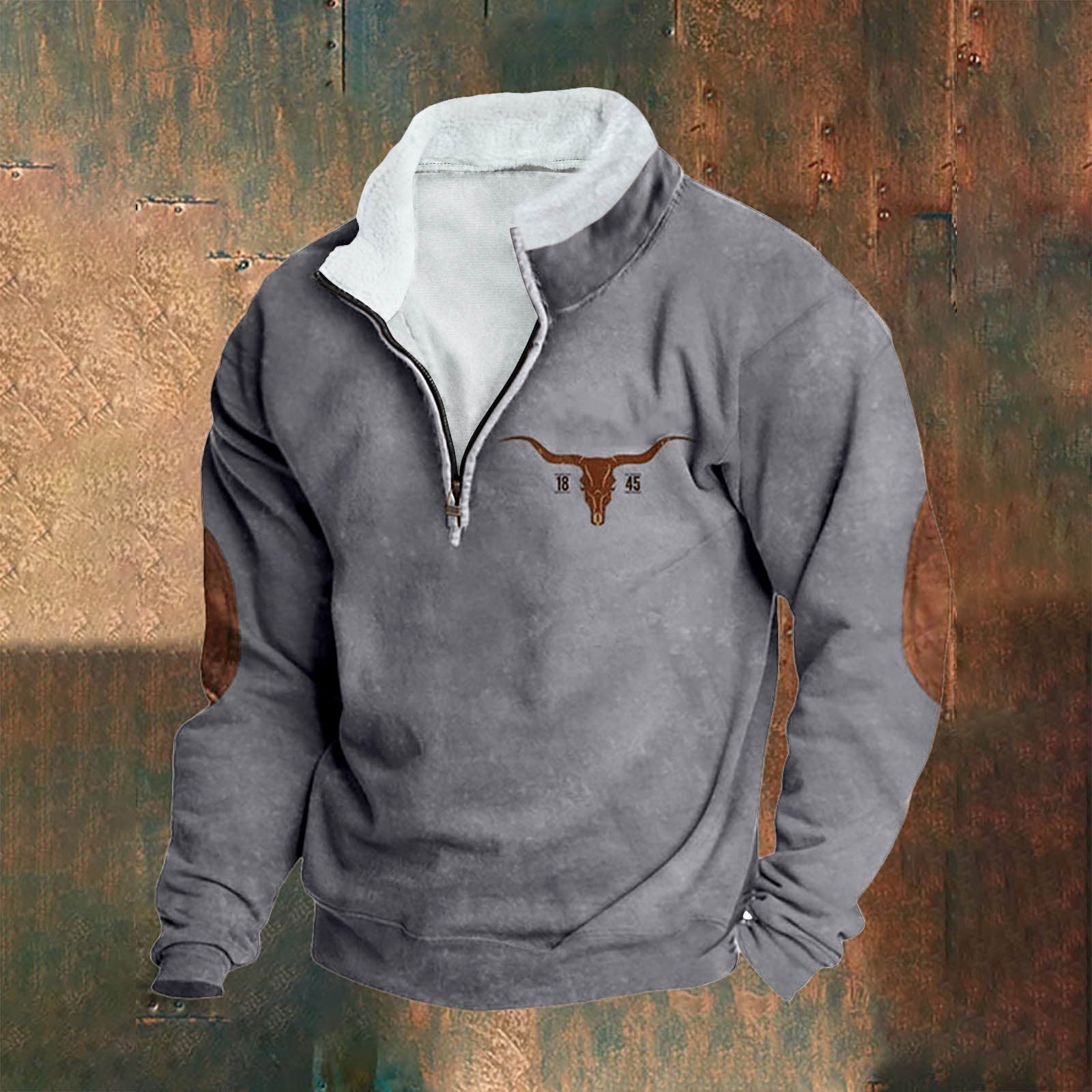 Mike | Cream Half-Zip Sweatshirt