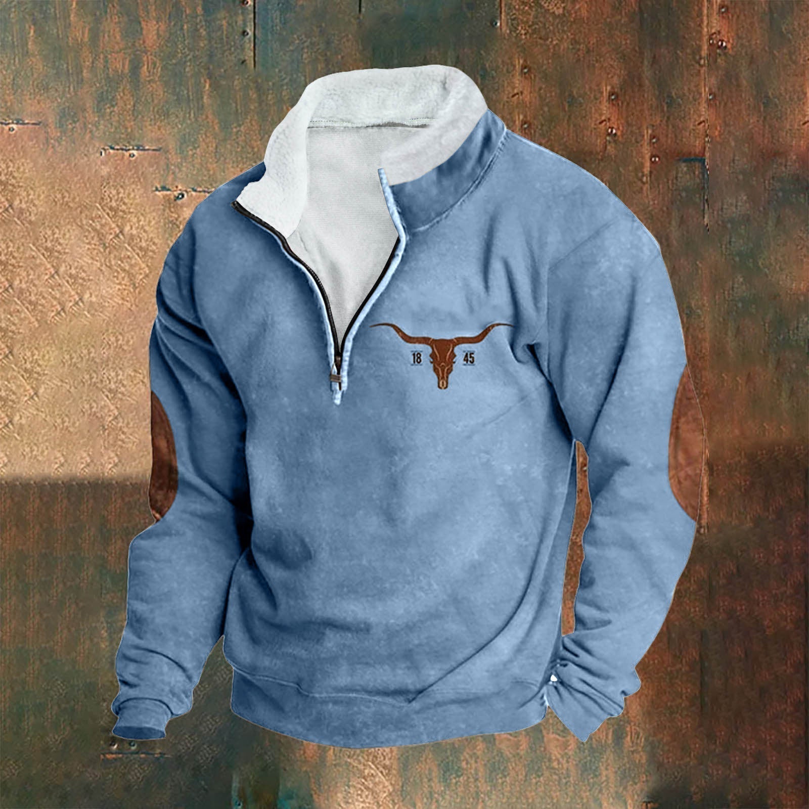 Mike | Cream Half-Zip Sweatshirt
