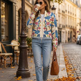 Evelyn | Botanical Garden Floral Zip-Up Cardigan