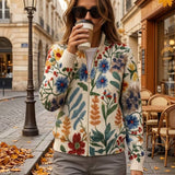 Evelyn | Botanical Garden Floral Zip-Up Cardigan