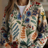 Evelyn | Botanical Garden Floral Zip-Up Cardigan