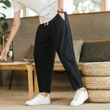 Graeme men's comfortable drawstring pants in Black, view 2