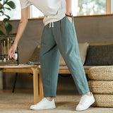 Graeme men's comfortable drawstring pants in Green, view 4