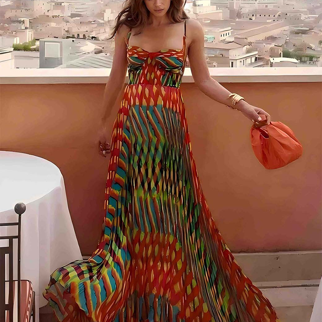 Aubrey | Abstract Print Maxi Dress