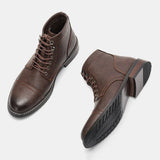 William | Brown Cap-Toe Lace-Up Boots
