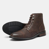William | Brown Cap-Toe Lace-Up Boots