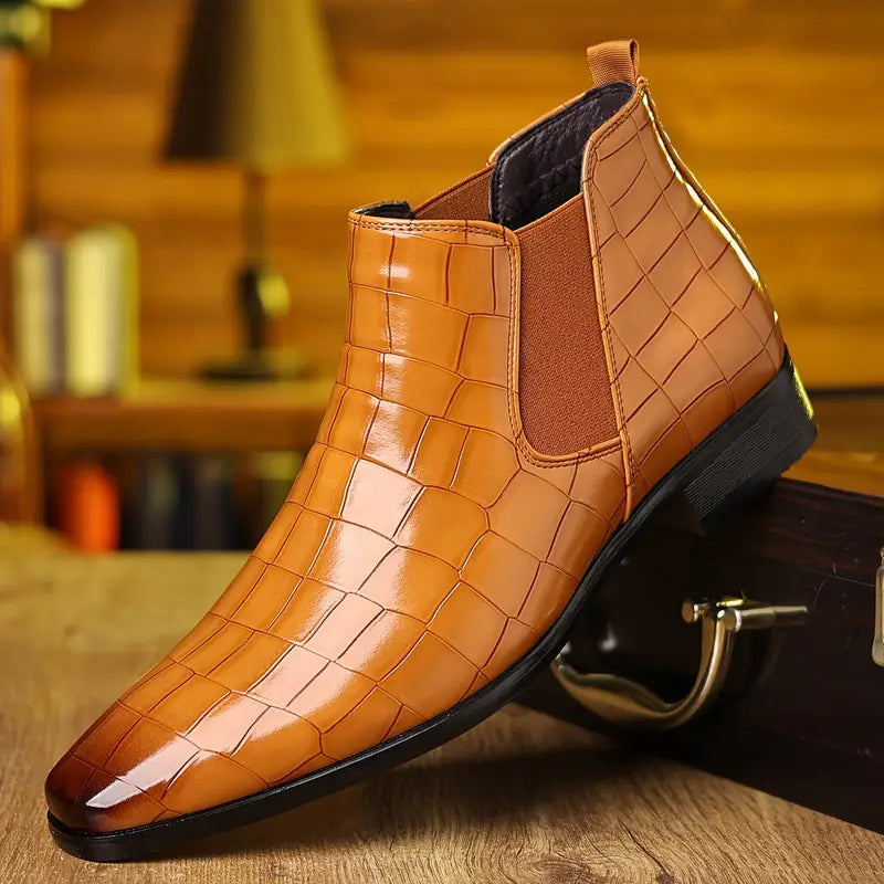 Liam | Croc-Print Chelsea Boots