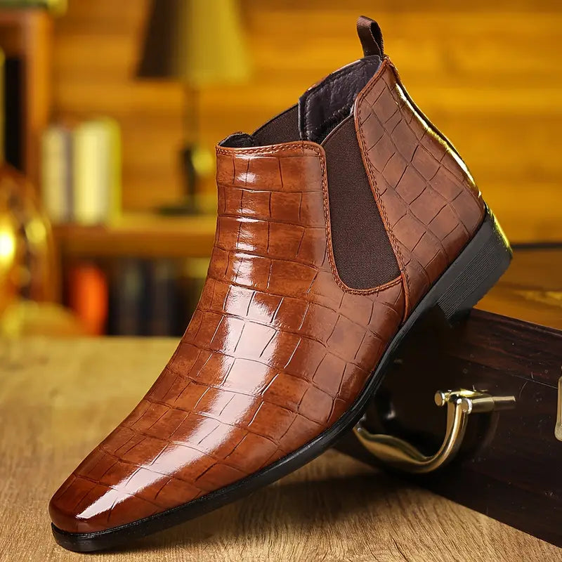 Liam | Croc-Print Chelsea Boots
