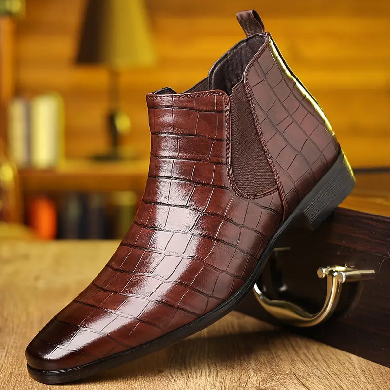 Liam | Croc-Print Chelsea Boots