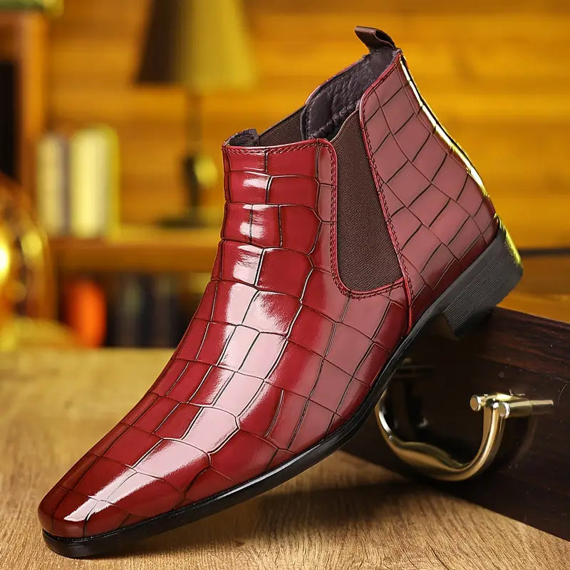 Liam | Croc-Print Chelsea Boots